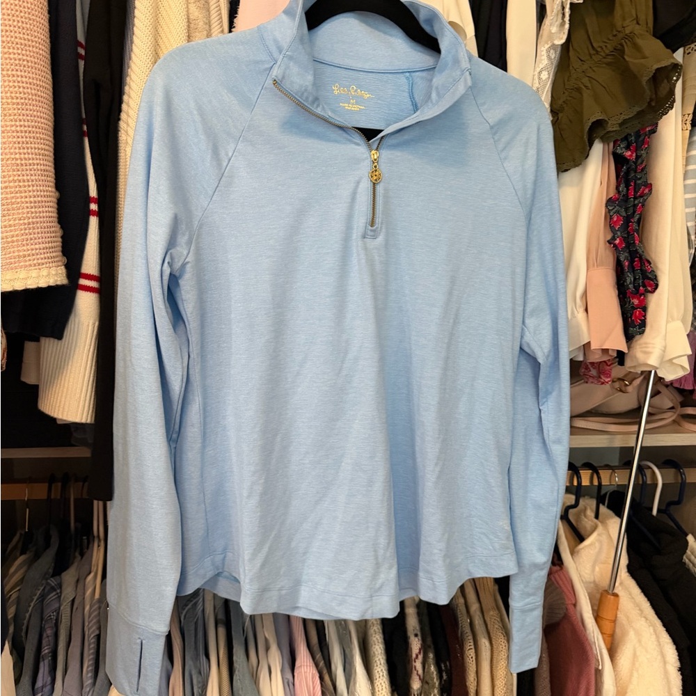 Lilly Pulitzer Light Blue Quarter-Zip Pullover